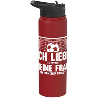Ich Liebe Meine Frau Fernseher Freigibt Fußball Spieltag Stainless Steel Insulated Water Bottle