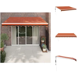 vidaXL Elektrische Markise mit Kurbel Orange und Braun 3,5x2,5 m - Markisen - Orange