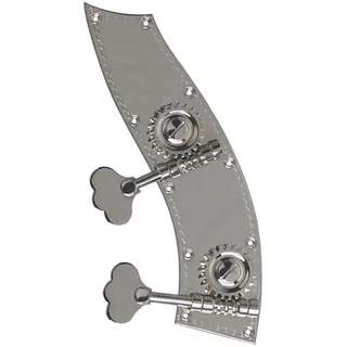 Rubner 140-104 Bassmechanik, Mechanik für Kontrabass, Tiroler Form 4/4-3/4, 2-teilig, 4-saitig, vernickelt, Made in Germany