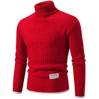 Rollkragenpullover Herren Slim Fit, Pullover Slim Fit Herren Feinstrick Langarm Rollkragenpullover Winter Pullover Slim Fit Freizeit Rollkragen Große Größen Business Pullover Herren Per Herbst Winter