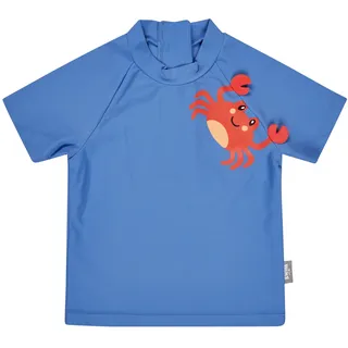 Badeanzug STERNTALER "Badeshirt kurzarm Krabbe", Jungen, Gr. 68, EURO, blau (meerblau), Obermaterial: 82% Polyamid PA. 18% Elasthan EL., Badeanzüge Badeanzug