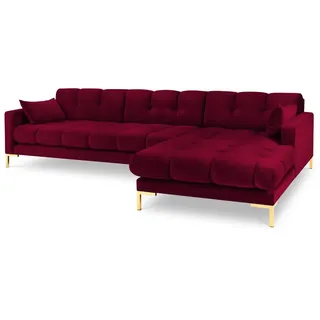 micadoni Ecksofa rot Textil, 5-Sitzer, L-Form, 293x185 cm, Hergestellt in Europa, Oeko-Tex®, Wohnzimmer, Sofas , Couches, Wohnlandschaften, Ecksofas
