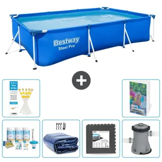 Bestway Steel Pro Rechteckig - 300x201x66 cm - 7-teilig S59 - Blau