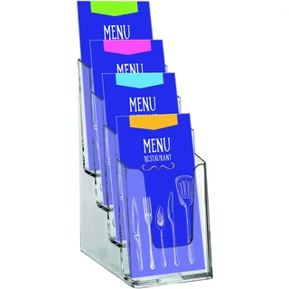 Europel Prospekthalter Mehrfach Prospektständer, 4x DIN 1/3 A4 350102