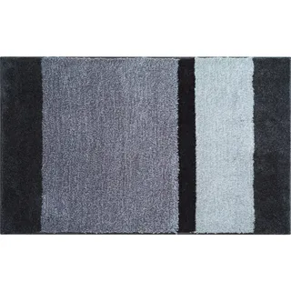 Grund Badteppich , Anthrazit , Textil , Streifen , rechteckig , 70x120 cm , Oeko-Tex® Standard 100, Made in Europe , für Fußbodenheizung geeignet, rutschfest , Heimtextilien, Badtextilien, Badematten
