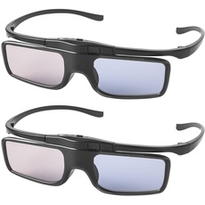 RF 3D Brille, 3D Shutterbrille wiederaufladbar Geeignet für RF 3D-Fernseher und -Projektoren, 3D Beamer Brille für Sony Epson Samsung JVC Sharp, kompatibel TDG-BT500A, SSG-5100GB, AN3DG40, 2er-Pack