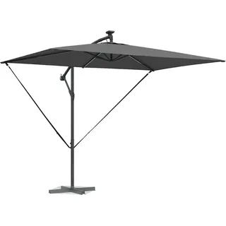 vidaXL Sonnenschirm mit LED-Lichtleisten Anthrazit 294 x 200 x 270 cm - Grau