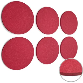 vilz 6 Stück Schallabsorber Akustik Panel aus recyceltem Filz - Kreis Akustikplatten Schalldämmung 275x275x12 mm