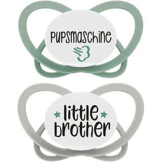 Nip - Butterfly | 0-6 Monate | 2er Pack | Stillfreundlicher, zahnfreundlicher Babyschnuller inkl. Schnullerbox. Nachhaltiger Schnuller mit weichem Silikonsauger, Pupsmaschine/Little brother