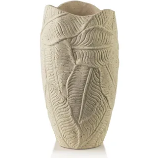 Mondex Vase Manon Beige 13/10/30cm Polyresin , Kunststoff , 32 cm , Dekoration, Vasen, Keramikvasen