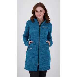 Strickfleecejacke DEPROC ACTIVE "ELMSDALE LONG WOMEN", Damen, Gr. 46 (L), blau, 100% Polyester, mit verstellbarem Klettverschluss, Jacken Strickfleecejacke, auch in Großen Größen erhältlich