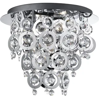 Nova - 3-flammige Deckenleuchte, Chrom, Klare Acrylkugeln, Chrom Acrylringe - Silber