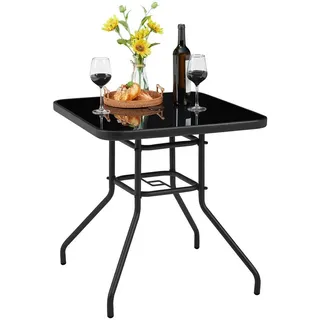 Yaheetech Beistelltisch 70 x 70 x 0 cm Schwarz
