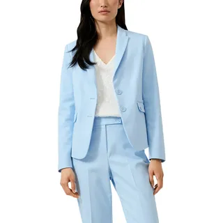 Jackenblazer S.OLIVER BLACK LABEL, Damen, Gr. 40, light blau, Web, Obermaterial: 50% Polyester, 47% Baumwolle, 3% Elasthan, unifarben, slim fit normal, gerader Abschluss, Blazer Jackenblazer, mit Taschen