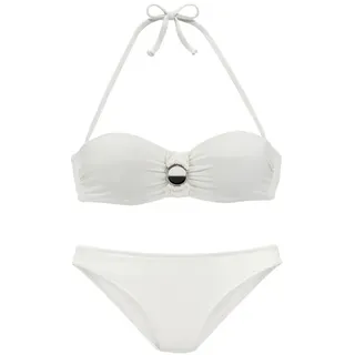 JETTE JETTE, Bügel-Bandeau-Bikini mit modischer Schnalle, weiß,