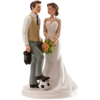 Dekora - Fußball Brautpaar Figur für Hochzeitstorte 18 cm