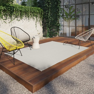 BALTA Outdoor Teppich, Flachwebteppich, ideal für draußen auf der Terrasse oder drinnen im Wohn-/Schlafzimmer, Maschinengewebt, Juteteppich-Effekt, Polypropylen, 160 x 230 cm, Beige