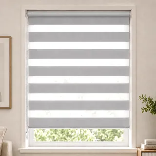 VOUNOT Doppelrollo 100 x 150 cm grau