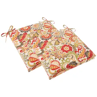 Pillow Perfect 614229 Citrus Sitzkissen Set, Polyester, Grün/Rot Zoe, L X 20 in. W X 3 in. D, 2