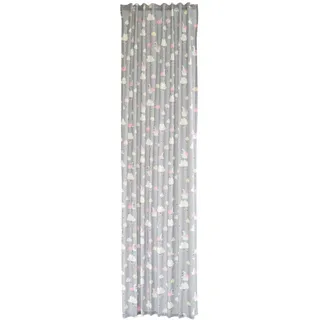 Schlaufenvorhang , Grau , Textil , Tier , 140x245 cm , Oeko-Tex® Standard 100 , Heimtextilien, Vorhänge, Fertigvorhänge, Schlaufenvorhänge