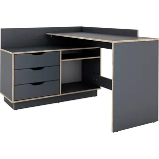 byLIVING Eckschreibtisch Belfast Eiche / Anthrazit