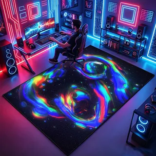 Gaming Teppich Kristall Samt Gamer Teppich für Jungs Zimmer 150 x 200 cm | Rutschfest Gamecontroller Teppich Gaming Zimmer für Jungen, Jugendzimmer Deko Jungen, Für Schlafzimmer Kinderzimmer