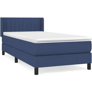 vidaXL Boxspringbett mit Matratze Blau 80x200 cm Stoff - Blau