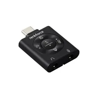Renkforce USB-C®, Audio Adapter [1x USB-C® Stecker - 1x Mikrofon (3.5 mm Klinke), Kopfhörer