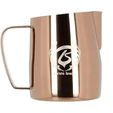 Barista Space Polished Silver Milk Jug optimal für Latte Art mit präziser Ausgusstülle, leicht und handlich, empfohlen von Weltmeistern – silverGolden - 450ml