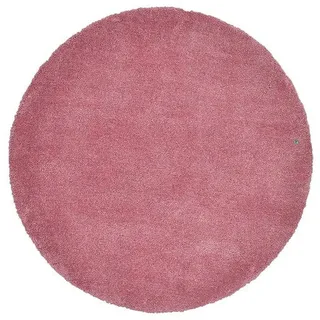 Tom Tailor Hochflorteppich , Rosa , Textil , Uni , rund , Teppiche und Böden, Teppiche, Runde Teppiche