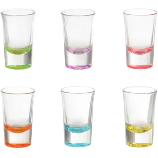 Kasanova Pasabahce Likörglas-Set, 6-teiliges mehrfarbiges Glas