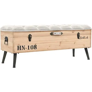 vidaXL Sitzbank Mit Stauraum 110 Cm Massivholz Tanne , Braun , Holz , Rechteckig , 110x50x40 cm , Esszimmer, Bänke, Sitzbänke