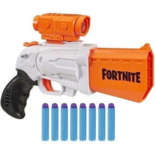 SR Fortnite Nerf Blaster - Spannhebel-Action mit 4 Darts - mit abnehmbarem Fernrohr und 8 Nerf Elite Darts - Für Jugendliche und Erwachsene