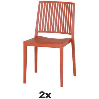 Siena Garden Stapelstuhl , Rot , Kunststoff , 57x80x56 cm , stapelbar, gastro- und objekttauglich, wetterbeständig, UV-beständig , Gartenmöbel, Balkonmöbel, Balkonstühle