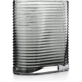 AmeliaHome Vase 8x17,5 cm Dekovase Tischvase aus Glas Dekoration Cray Schwarz