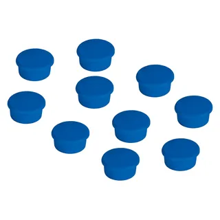 FRANKEN Signal-Magnete Rund, 10 Stück, Hochwertige Haftmagnete für Markierungen und Hervorhebungen auf Plantafeln, Magnettafeln und Schreibtafeln, 13 mm, Blau, HM10 03