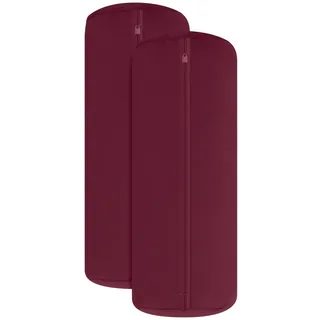 npluseins 2er-Pack Jersey Nackenrolle Bezug, 40 x 15 cm, Bordeaux | Öko-Tex Standard 100, hautsympathisch, atmungsaktiv, pillingarm, formstabil, waschbar bis 60 °C, trocknergeeignet