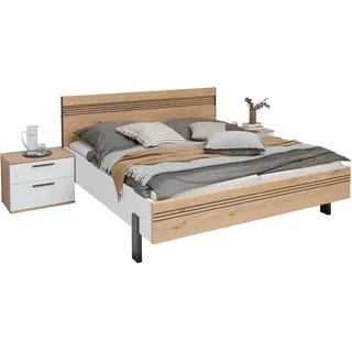 Dieter Knoll Bettanlage , Anthrazit, Weiß, Eichefarben , Holz, Holzwerkstoff , Eiche , furniert , 180x200 cm , Made in Germany , Lattenrosthöhe individuell einstellbar, in verschiedenen Größen erhältlich , Schlafzimmer, Komplette Schlafzimmer und Serien, Schlafzimmerserien