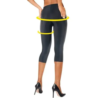 LASCANA LASCANA, Caprileggings aus leicht glänzender Qualität, Loungewear, schwarz,