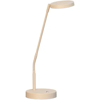 Tischleuchte, Sorento | sandfarben| B: 16 cm, H: 48 cm| Ausladung: 36 cm| mit Taster stufenlos dimmbar| Farbtemperatureinstellung 3 Stufen | 1x 6,5W 2700/3350/4000 K | 760 lm