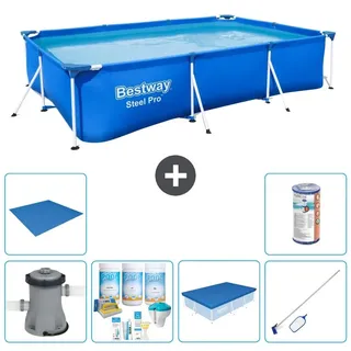 Bestway Steel Pro Rechteckig - 300x201x66 cm - 7-teilig S21563 - Blau