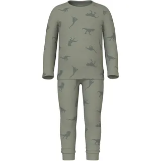 Name IT Jungen Nmmnightset Agave Green Dino Rib Noos Nachtwäsche Set, Agave Green, 86-92 EU