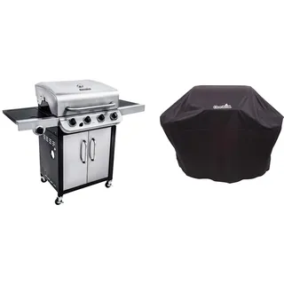 Char-Broil Convective 440S - 4 Brenner Gasgrill mit Seitenbrenner, Edelstahl & 140766 - Universal Wetterschutzhaube für 3 & 4-Brenner-Gasgrill