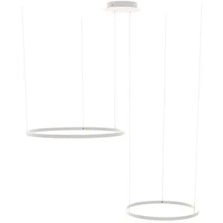 s.luce Led-Hängeleuchte 2er Ring Weiß Ø 80 | 60cm , Metall , Rund , LED integrated , F , 80x3.3x1.3 cm , Lampen & Leuchten, Innenbeleuchtung, Hängeleuchten, Pendelleuchten