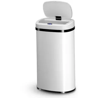 Juskys Automatik Mülleimer 60 l Weiß