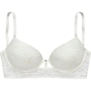 LASCANA LASCANA, Push-up-BH mit Bügel aus floraler Jacquardspitze, sexy Dessous, beige