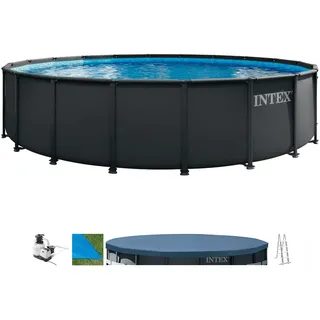 Framepool INTEX "»Ultra XTR Frame«", grau, blau, H:122cm Ø:610cm, Schwimmbecken, Framepool, ØxH: 610x122 cm