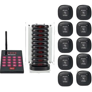 Retekess TD161 Pager Rufsystem, 20 Gastro Pager mit Anti-Fall-Halterung, 500M, Tastatur mit 1000mAh Batterie - Unterstützt Mobile Nutzung, 7 Rufmodi, Restaurant Pager System, Food Court