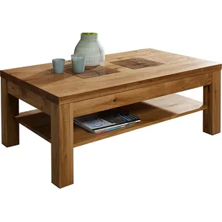 Couchtisch 118x70cm, Wildeiche massiv geölt, WINNIPEG-69 - Braun