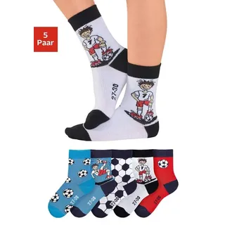 H.I.S. H.I.S, Socken Packung, 5 Paar tlg. mit Fußballmotiven, bunt,